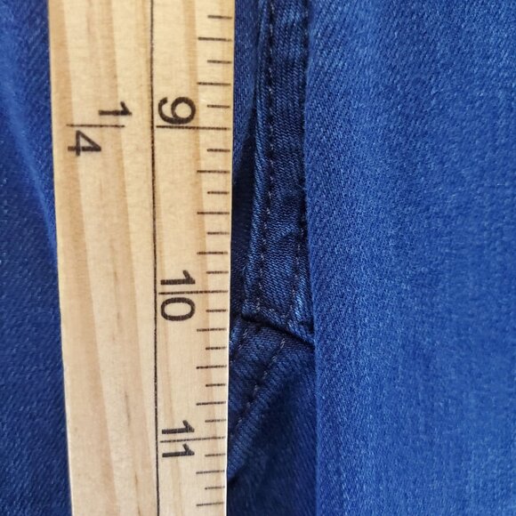 NYDJ Jeans Womens 10 Blue Bridgewater Wide Leg Stretch Denim Cropped - Picture 8 of 14